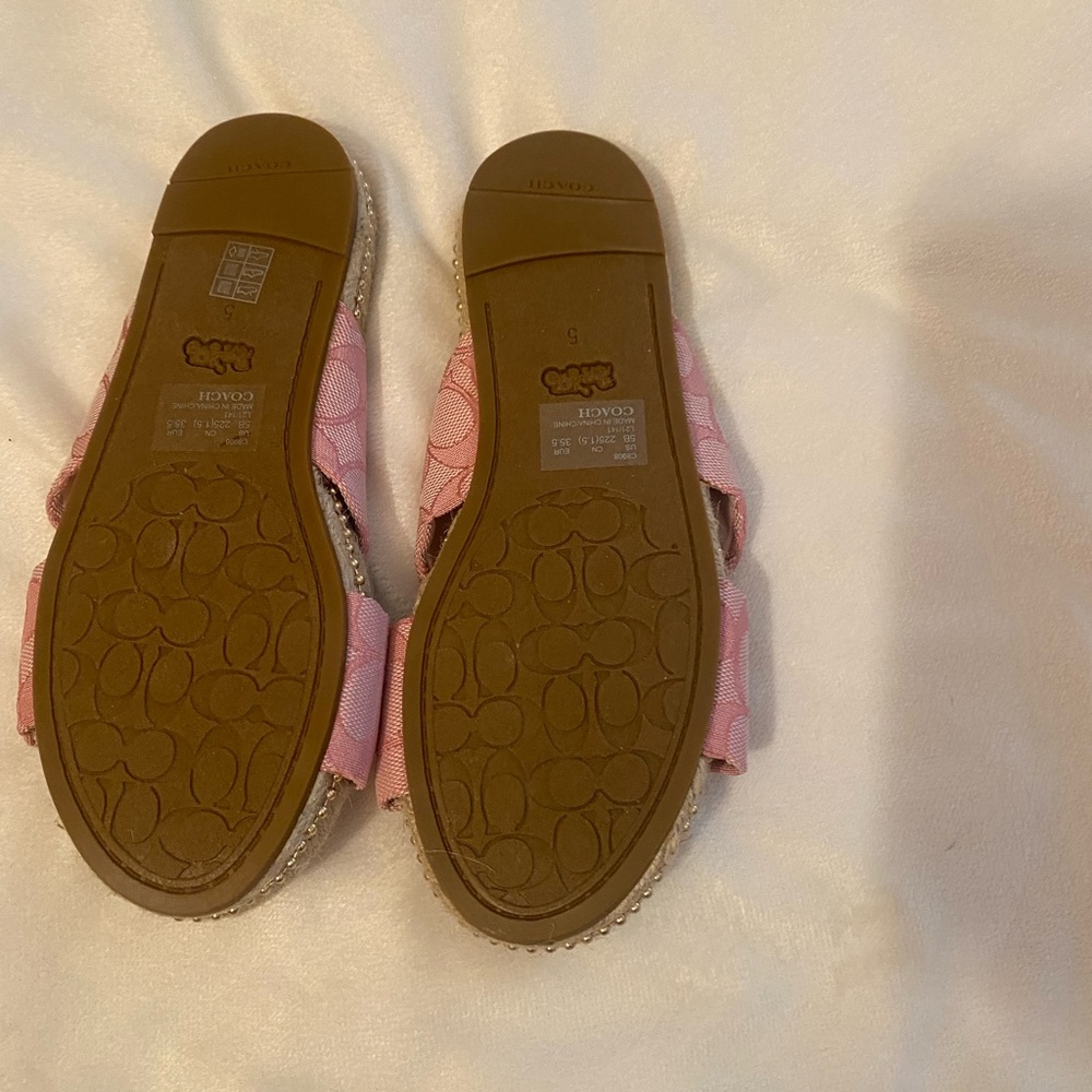 Brand new coach pink espadrille sandals
